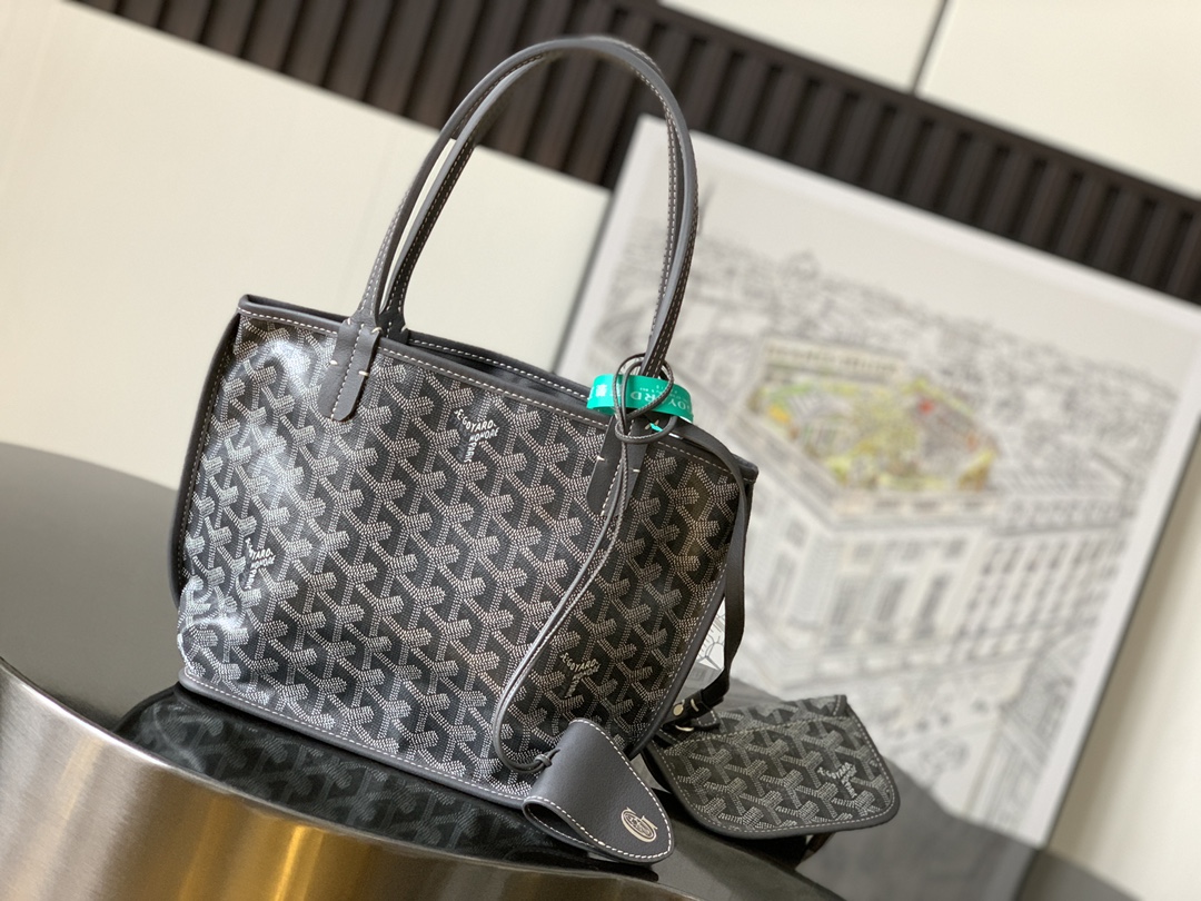 Anjou Mini Reversible Tote Bag In Grey